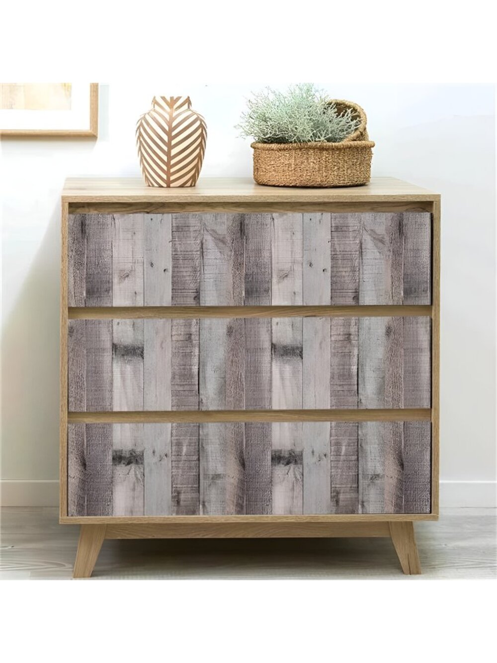 Wood Plank Wallpaper 17.7inch x 118.1inch Faux Barnwood Wallpaper